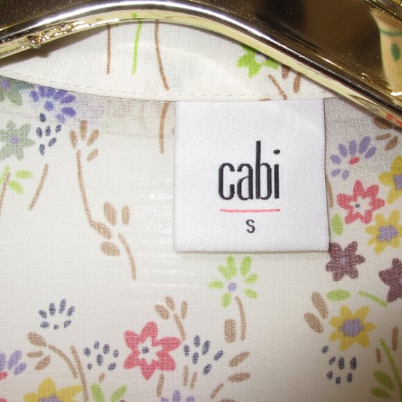 Cute CAbi Floral Semi Sheer Sleeveless Top with a built-in camisole - Picture 5 of 9